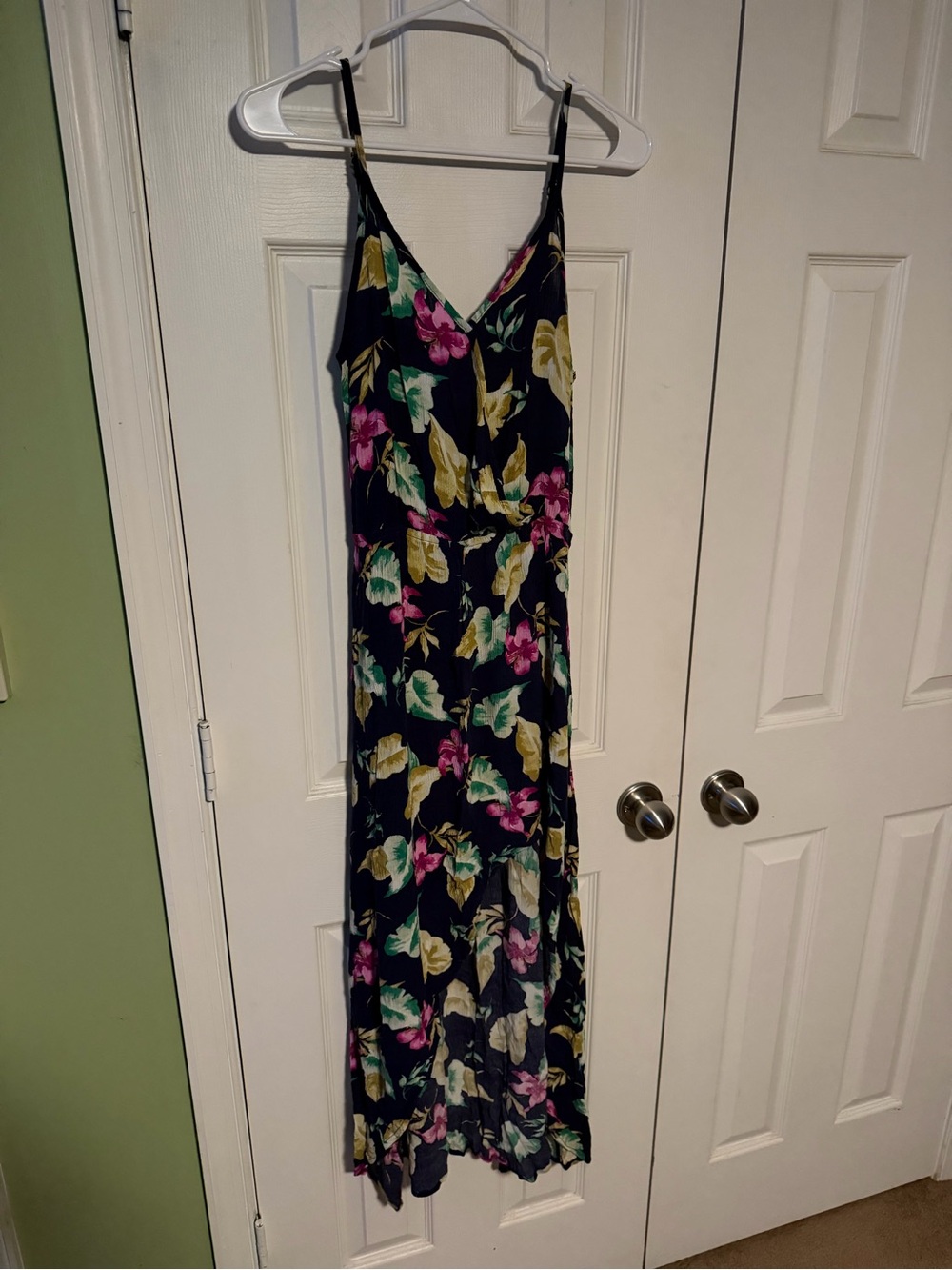 Mimi Chica Navy Floral Slip Maxi Dress with Pink & Yellow Blooms
